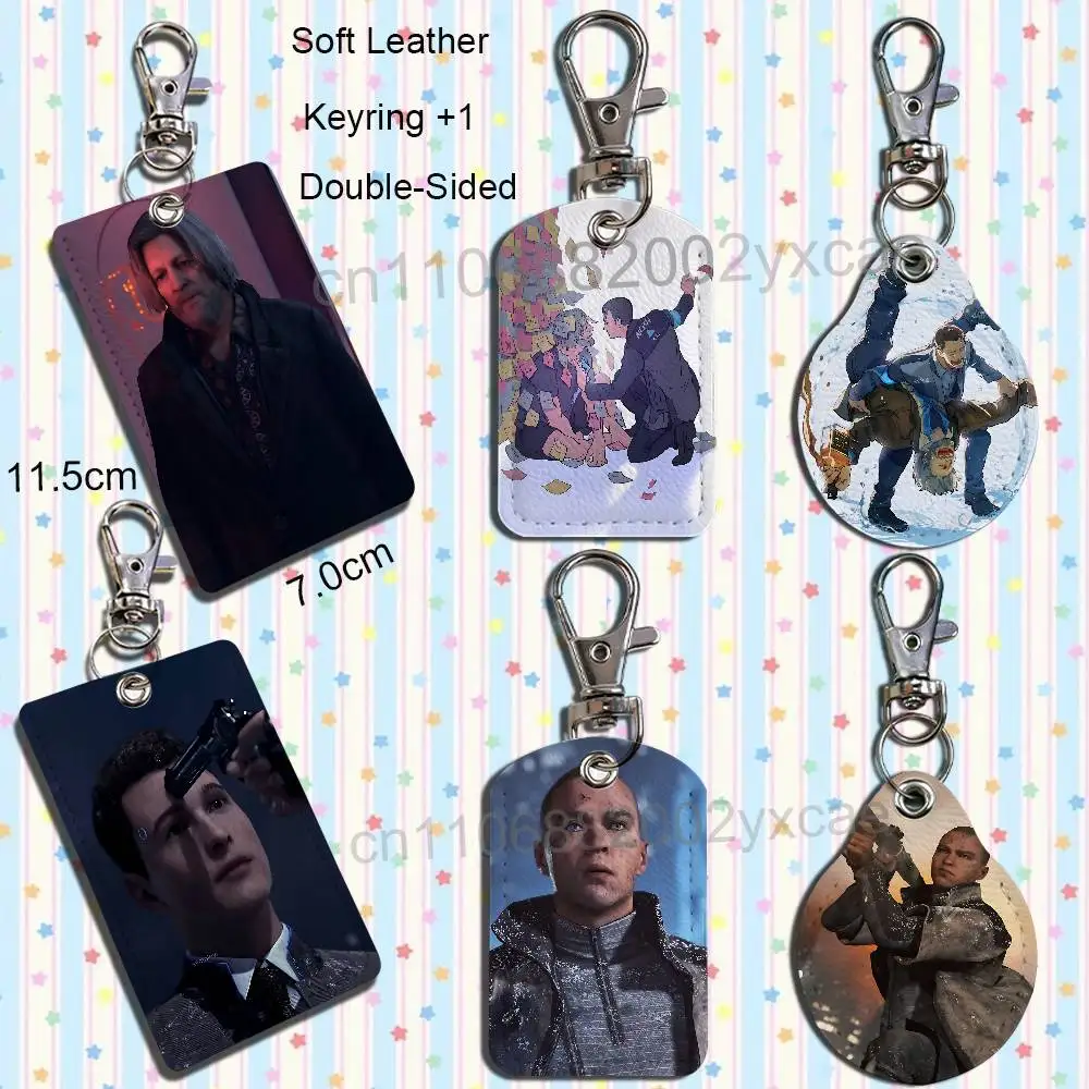 RK900 Markus Detroit game Cartoon Movie Singer Game Anime Leather Card Holder Can Store Access Control ID Card Subway case