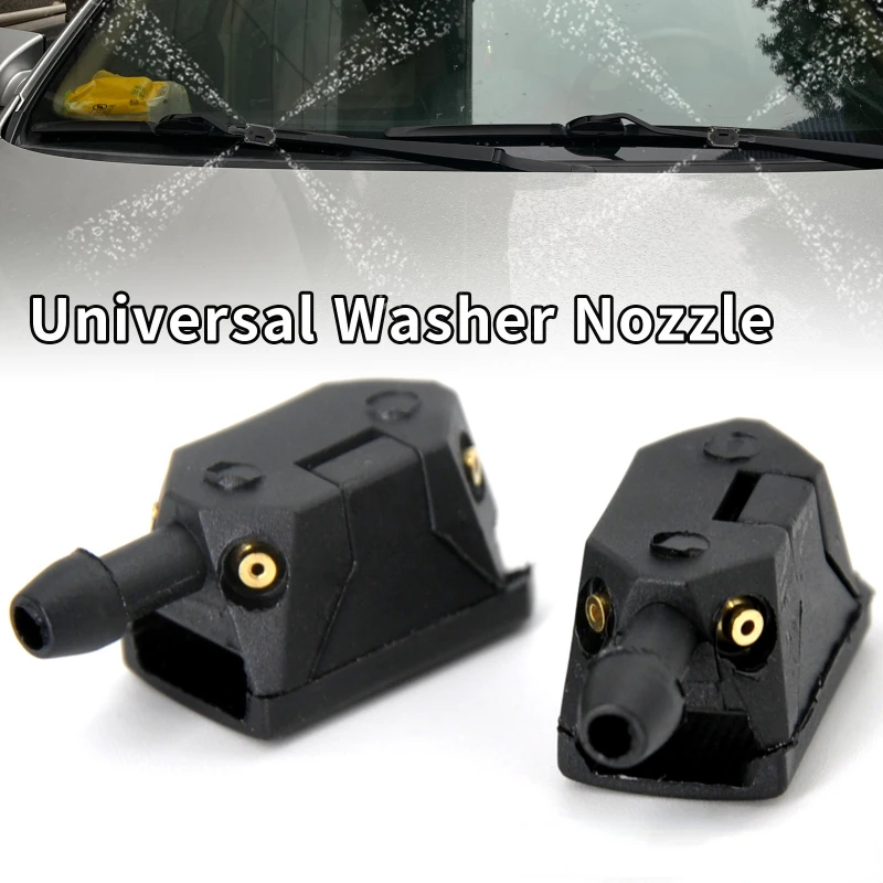 Boquilla de pulverización de agua para limpiaparabrisas de coche, Universal, 2 piezas montadas en brazo de 8mm y 9mm, pulverizador de agua mejorado de 4 vías ajustable