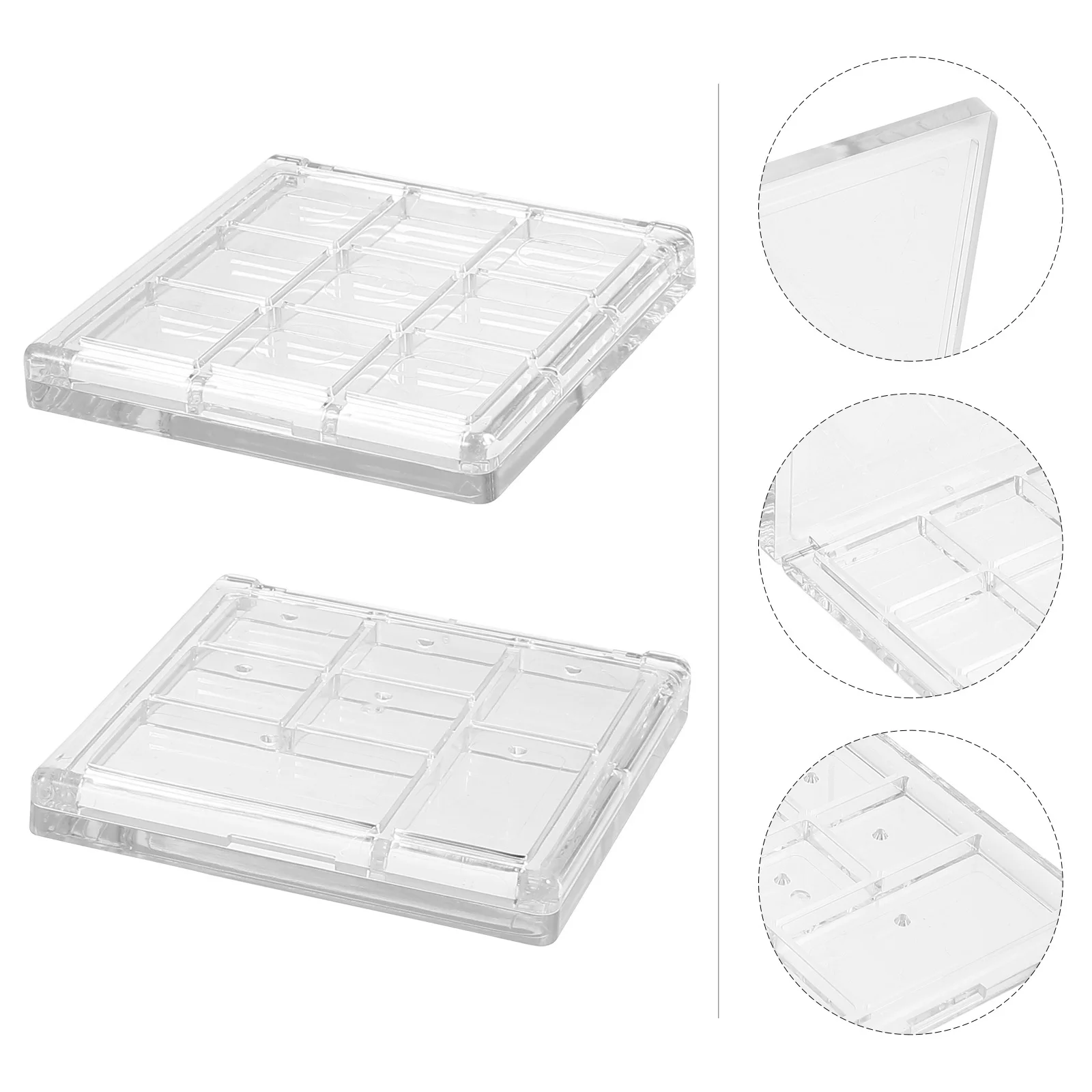 4Pcs Transparent Eyeshadow Palettes Empty Makeup Box for Eyeshadow Pans Blush Highlighter Foundation Storage Travel