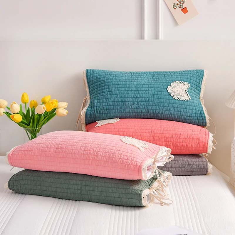 

Наволочка из чистого хлопка Hemp St Waed, дышащая, с мягким наполнителем из проса, корейская, для поддержки шеи, низкая подушка для взрослых