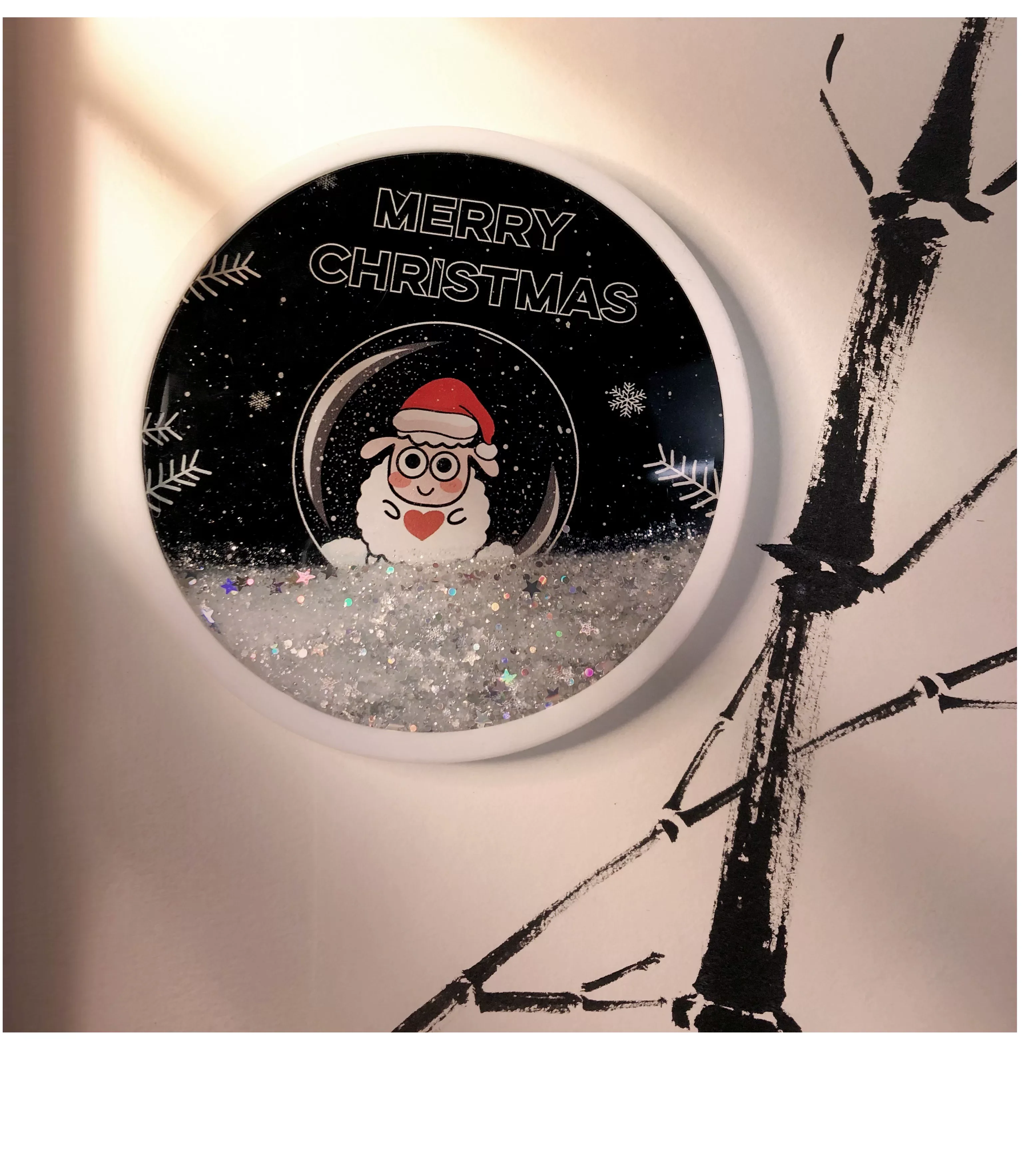 Christmas Silicone Coaster with Flowing Sand – Heat-Resistant & Anti-Drop Pad, Creative Holiday Gift Souvenir