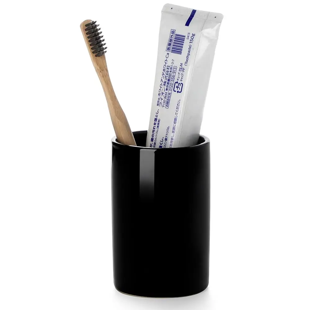 

Керамический держатель для зубных щеток - многоразовая чашка для зубных щеток и ополаскивателя, органайзер для зубных щеток на столешницу в ванной (1 шт.)