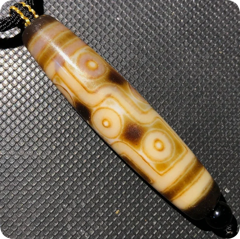 

Rare Energy Tibetan Old Agate 9Eye Totem dZi Bead pendant14*58mmC2013