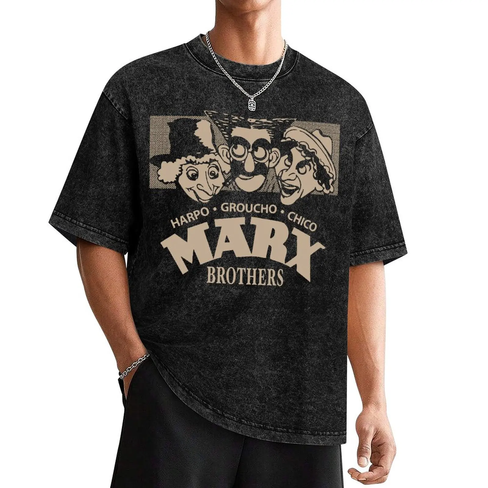 

Funny Gifts For Harpo Groucho Chico Retro Vintage T-Shirt cute tops street wear T-shirts for men cotton
