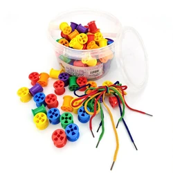 Threading Toy Kid Cotton Reel Crafts Materials Fine Motor Skills Montessori Educational Toys Activités Enfants Creatifs