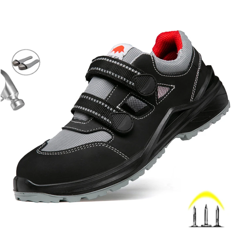 

2024 Summer Breathable Safety Shoes Men Work Sandals Anti-smash Anti-puncture Indestructible Sneakers Protective Male Footwear