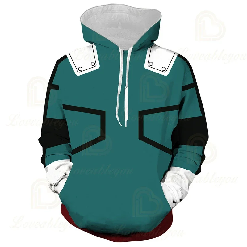 Anime streetwear boku nenhum herói academia cosplay trajes com zíper moletons moletom bakugou todoroki shoto primavera/outono casaco