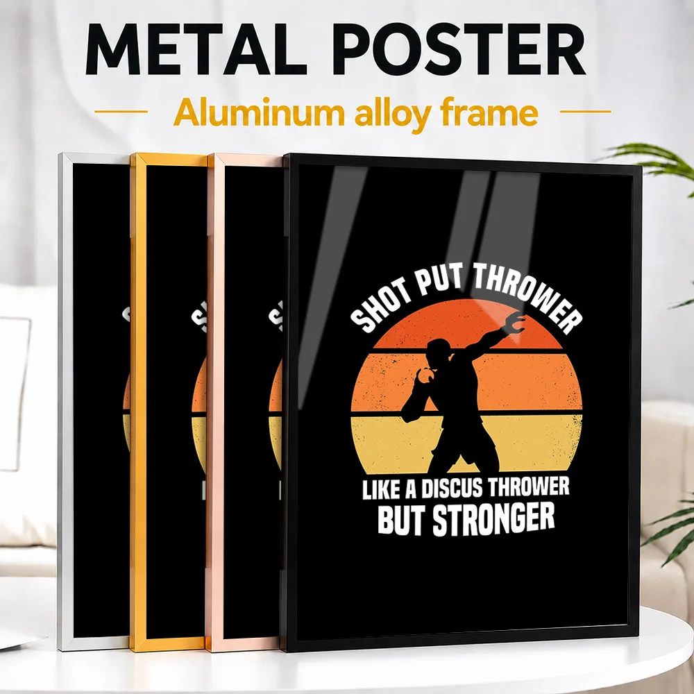 Shot Putter Sports Gifts Metal Poster With Aluminum Alloy Frame Personalized Photo Minimalist Sport Style Wall Art For Bedroom