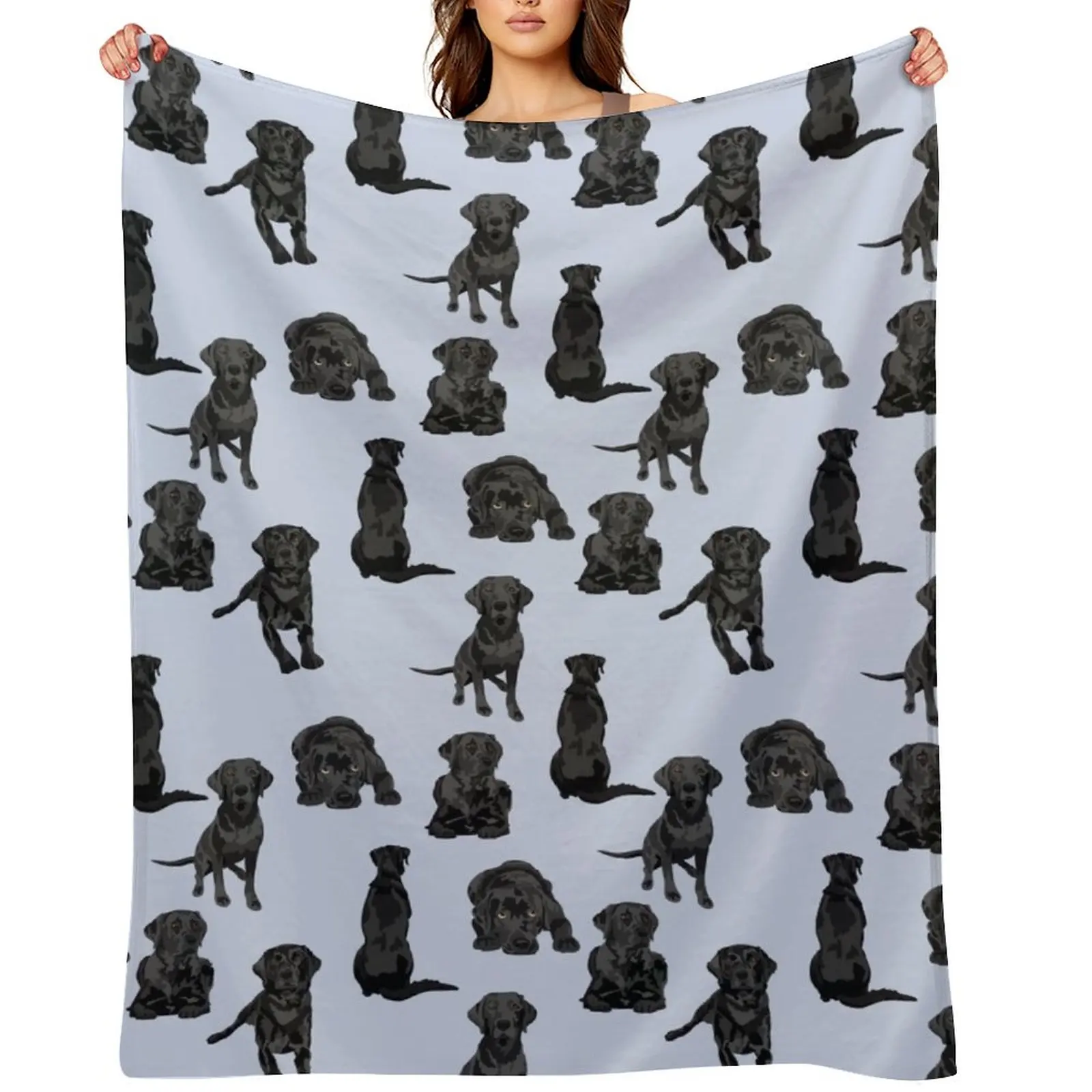 

Black Labrador Throw Blanket Sofa Throw anime warm for winter For Baby Blankets
