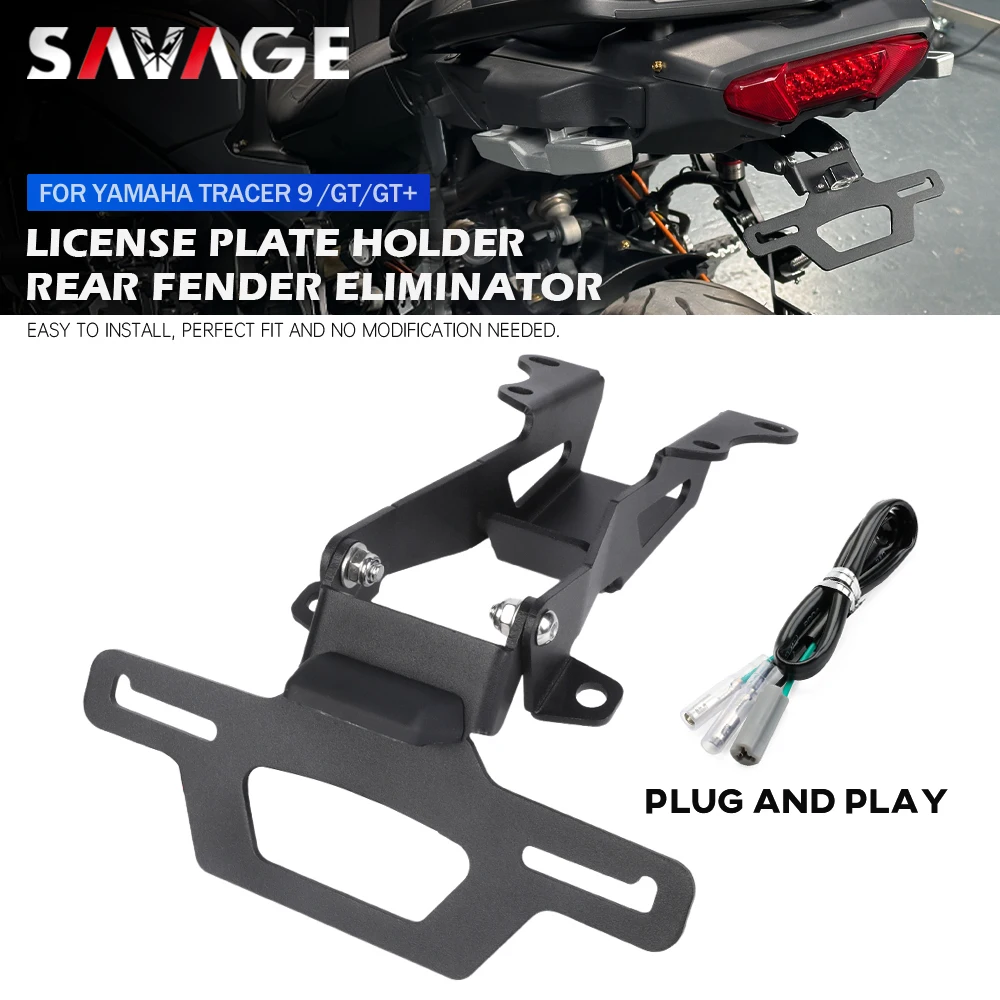 

Tracer 9GT+ 9GT 9 Motorcycle Foldable License Plate Holder Tail Tidy Bracket Rear Fender Eliminator For YAMAHA Tracer 9 GT GT+
