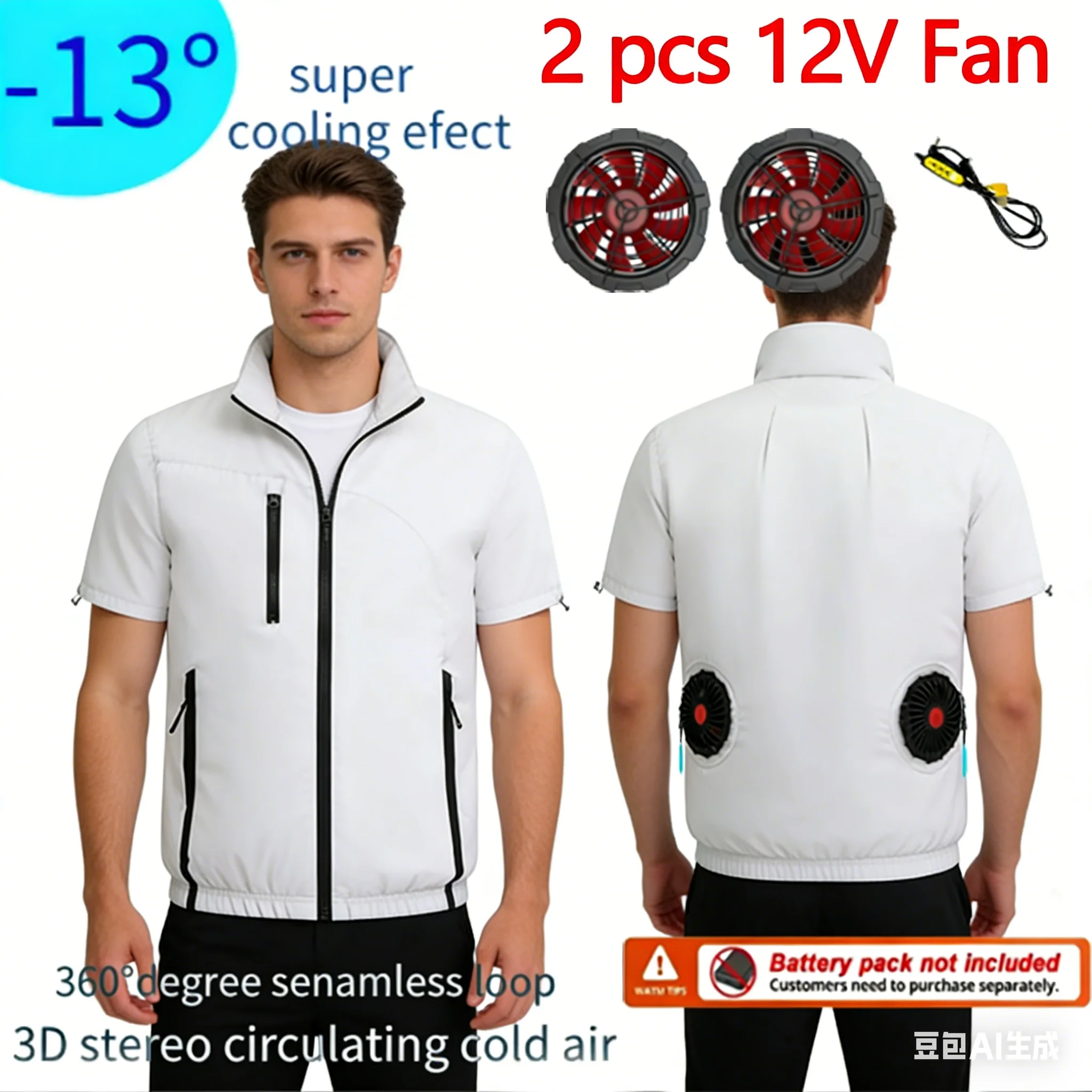 

Summer Cooling Fan Jacket Air Conditioning Suit Unisex High Temperature Workwear For Construction Welding Workshop