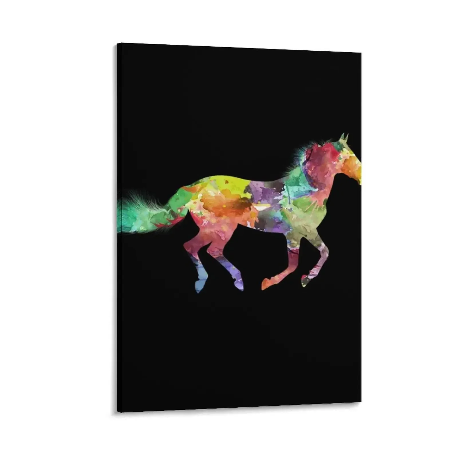 

Rainbow Horse Colorful Canvas Painting decorative items for home room decors aesthetic art