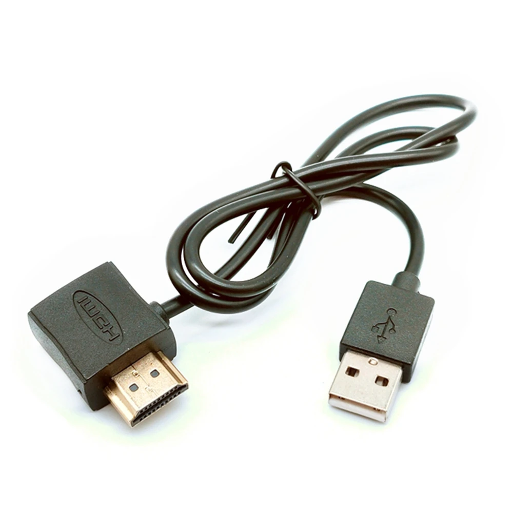 Cabezal adaptador HDMI macho a hembra con USB hembra auxiliar, convertidor de fuente de alimentación mejorada, cable de datos de alta definición