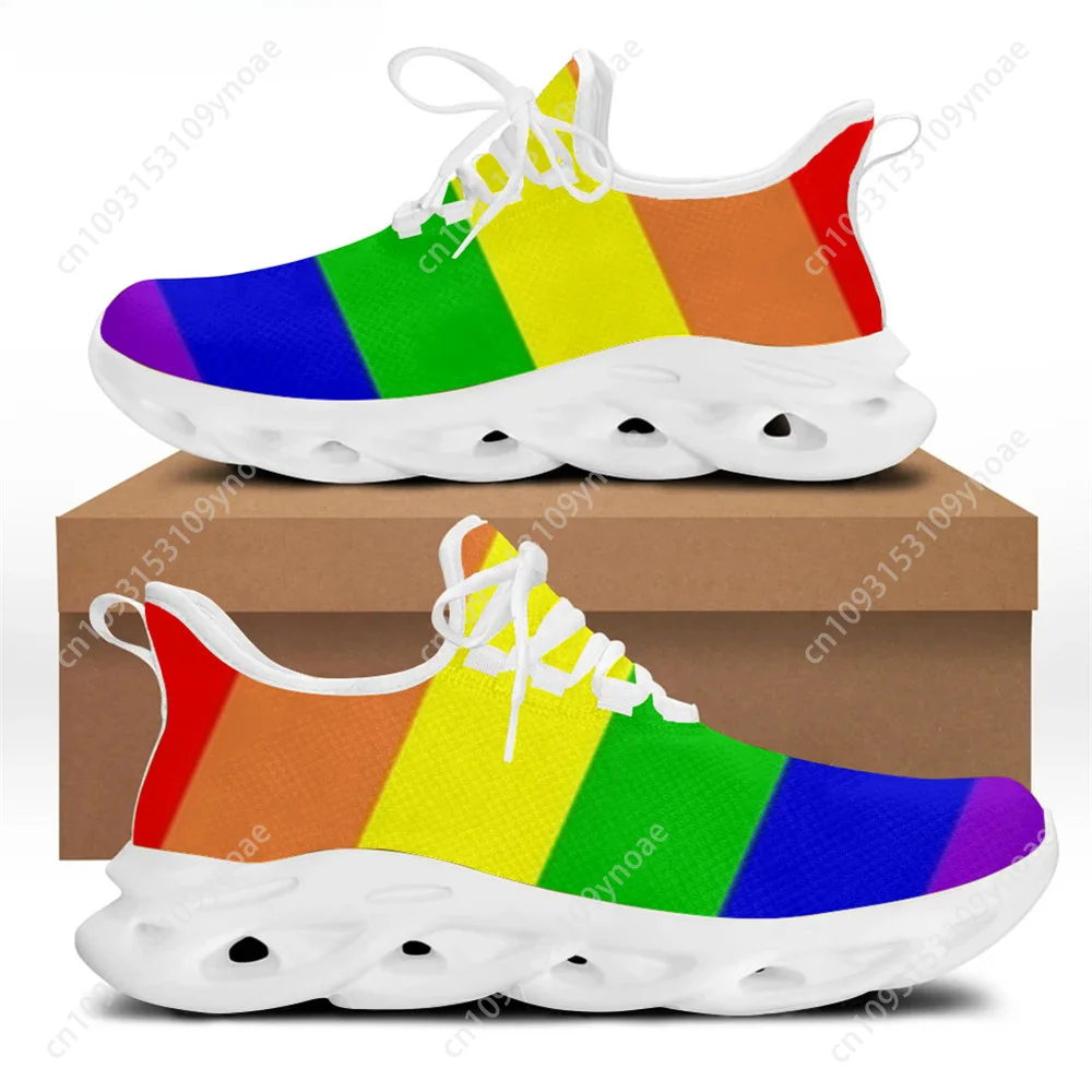 

Rainbow Pride Shoes for Women's Lgbt Flag Gay Brand Design Casual Ladies Lace Up Flats Sneakers Sapatos Femininos