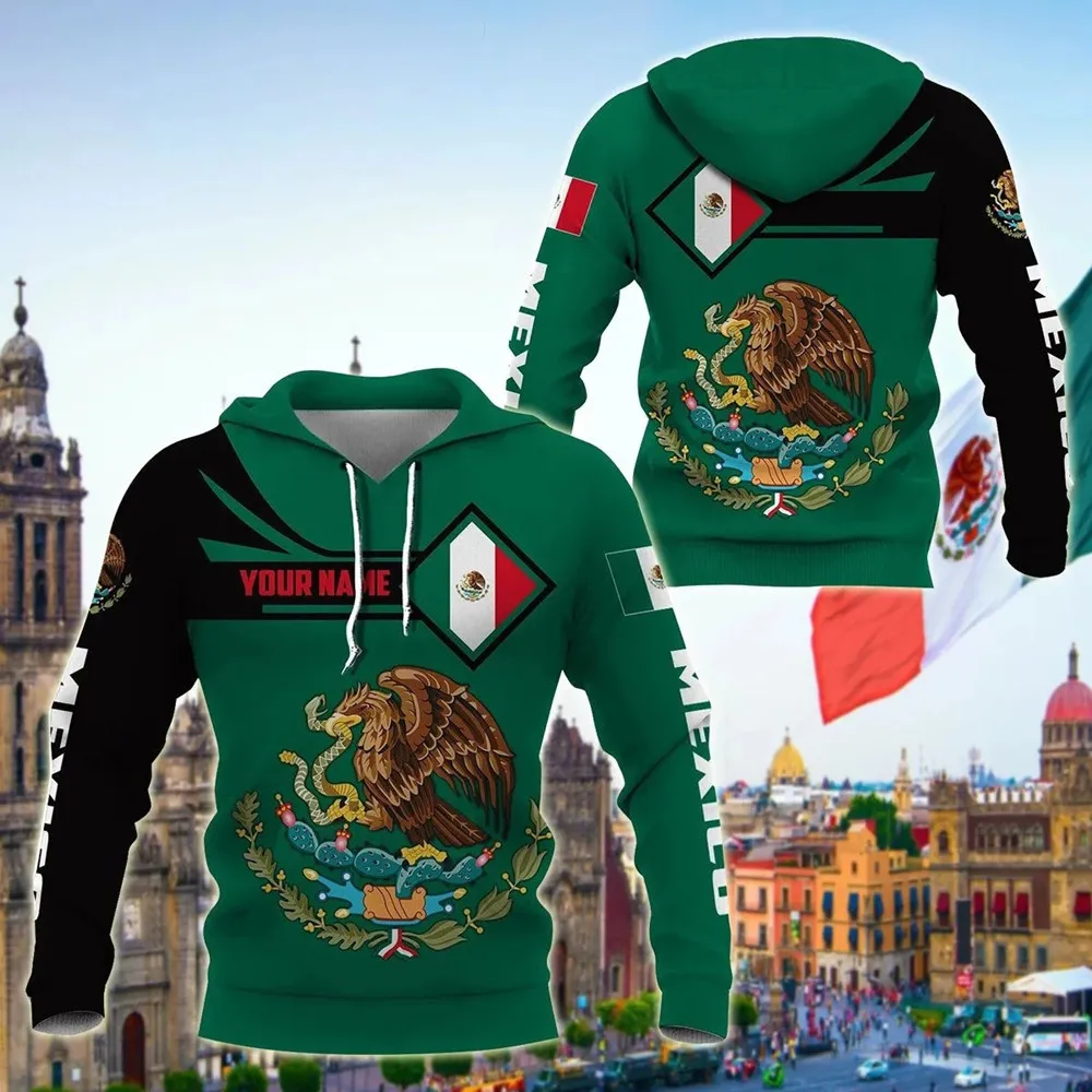 

New Men's Fashion Spring and Autumn Hoodie Mexico Aztec Eagle Warrior 3D Printed Hoodie Unisex Street Casual Hooded Pullover