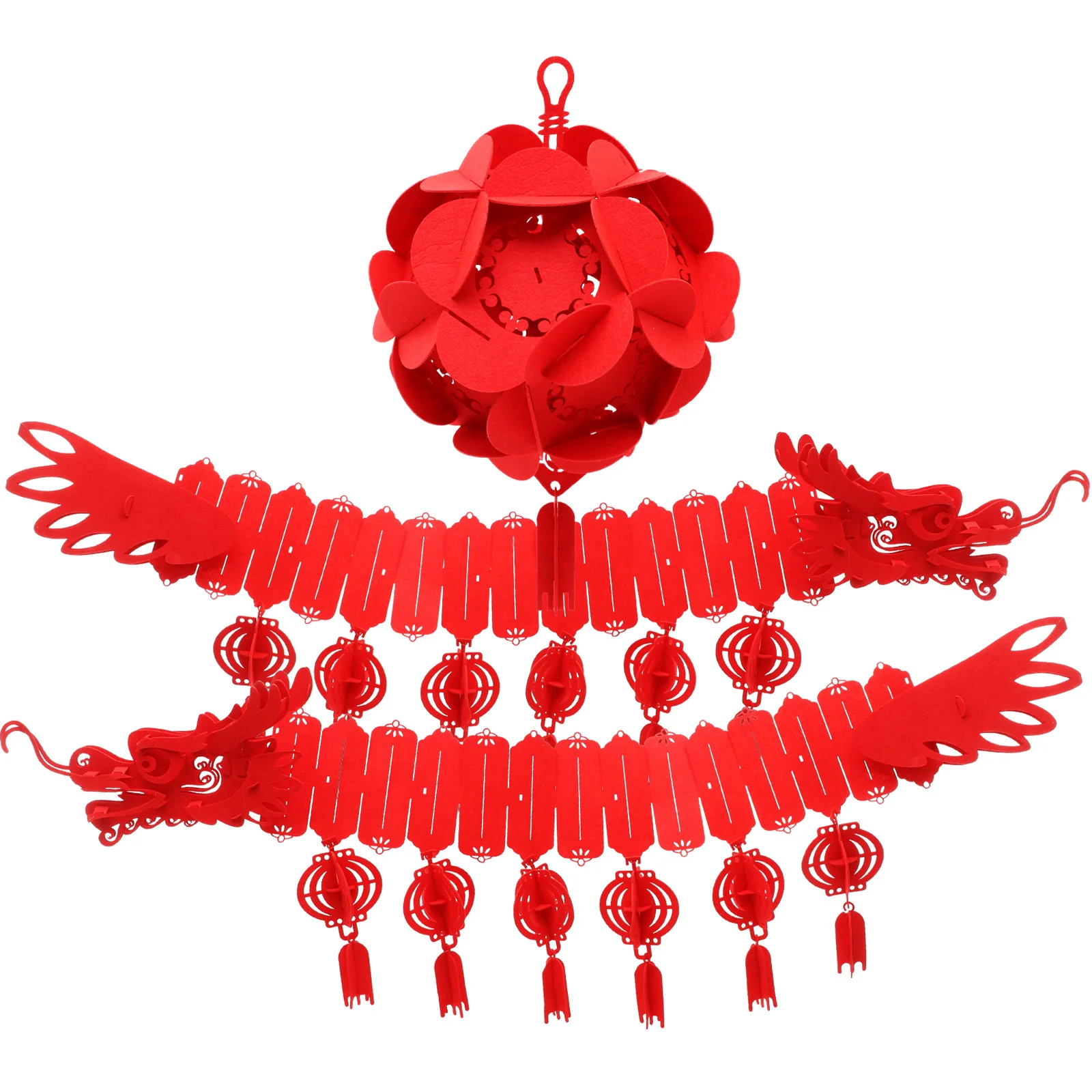 1 set di decorazioni da appendere con nappe a forma di drago, ornamento rosso per Capodanno cinese, per finestre, porte, pareti, festival di primavera, decorazioni per feste per interni
