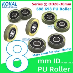 [PUd8] 4/10PCS polyurethane PU 688RS 698 ball bearing TPU rubber soft low noise door roller Ring buckle wheels pulley 26/28/30mm