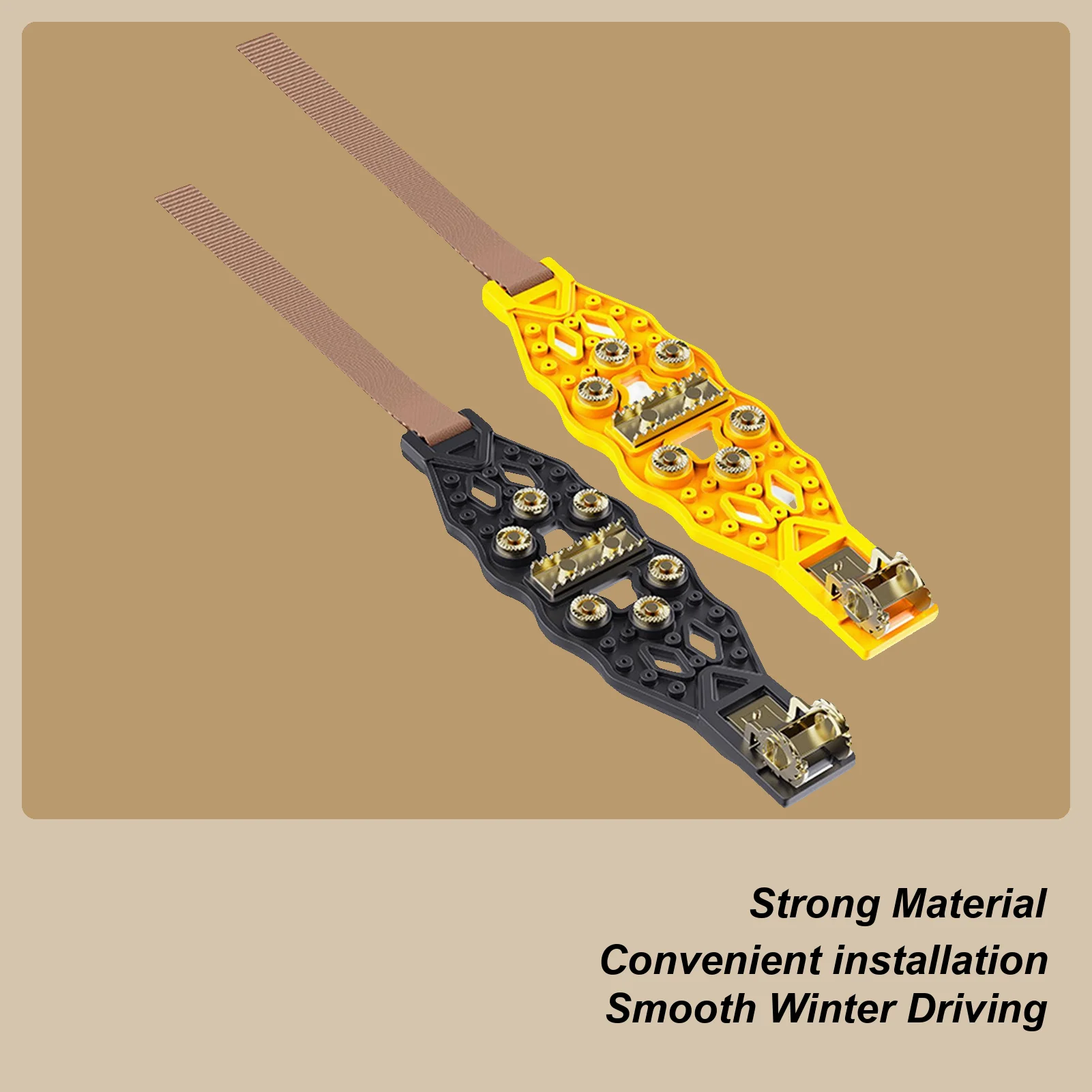 Tire Chains Heavy-Duty Anti-Slip Cleats Spikes Quiet Tire Chains For Pickup Trucks For Ice Winter Hiking Trailer Offroad Lawn