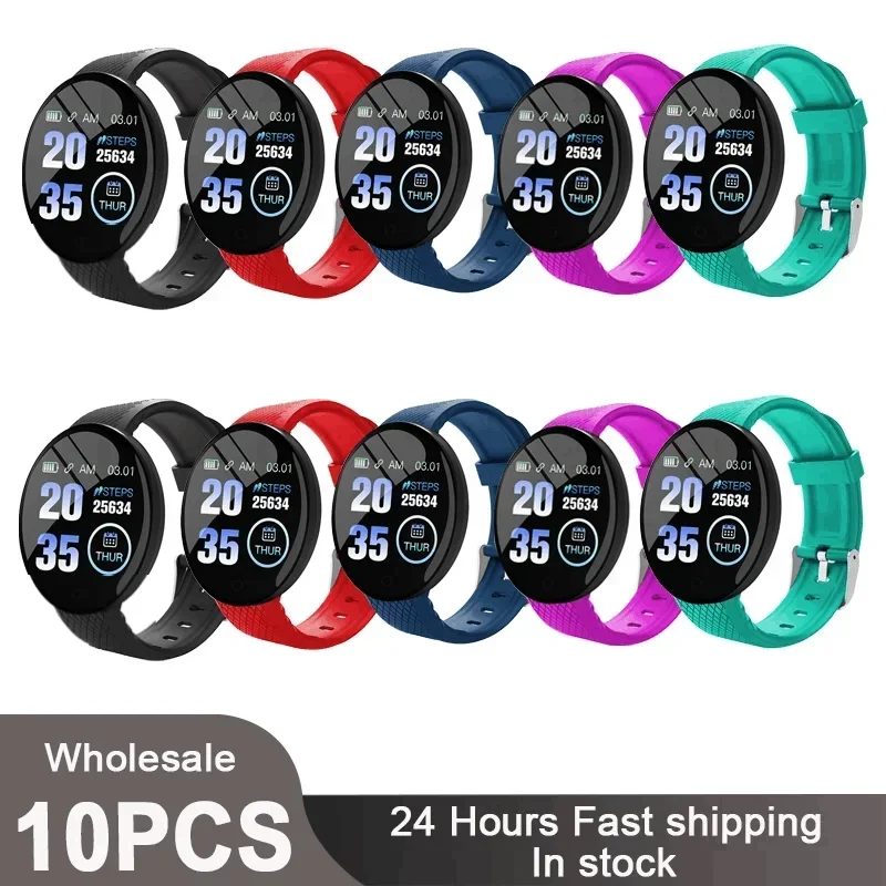 10-1 Pc D18 Smart Watch for Men Women Smartwatch for Xiaomi Fitness Tracker Sports Heart Rate Monitor Wristwatch for IOS Android