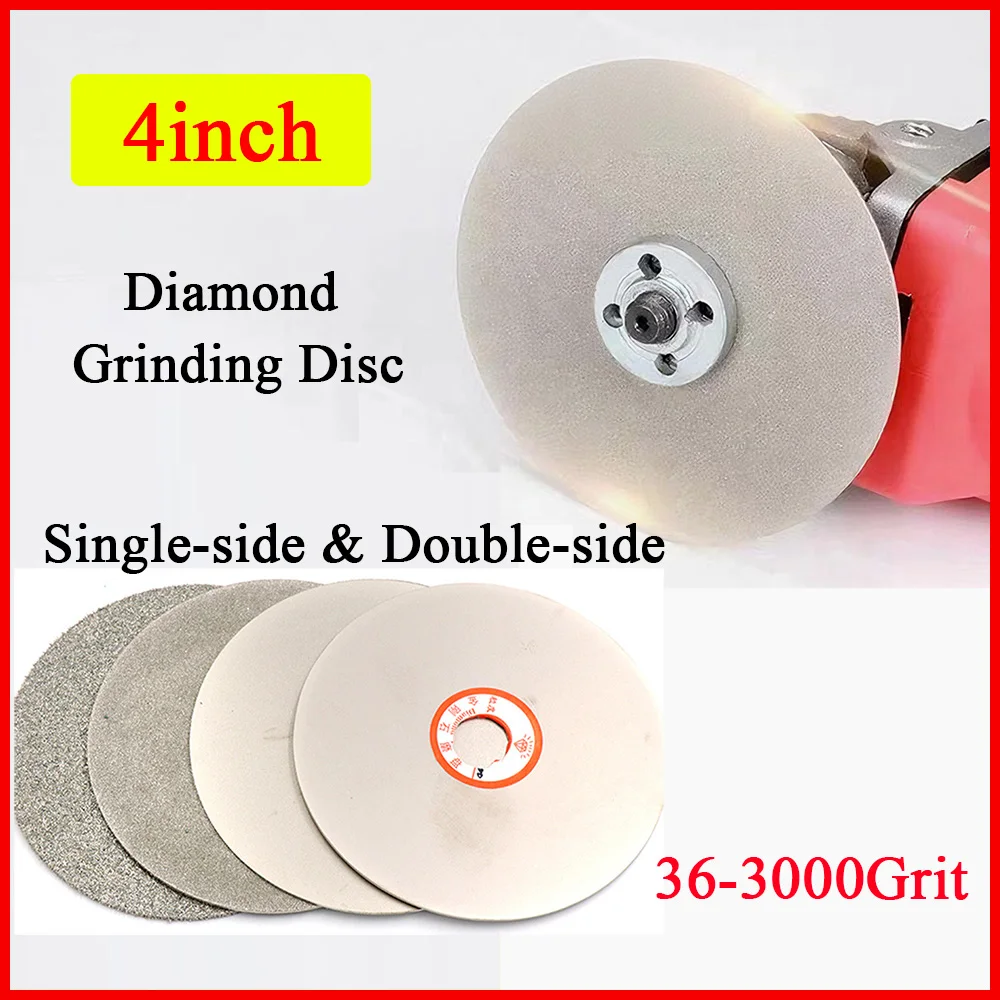 4 ''100 مللي متر الماس المغلفة شقة اللفة القرص عجلة جواهري تلميع قرص الطحن للمجوهرات كريستال زجاج تلميع ، 36-3000 حصى