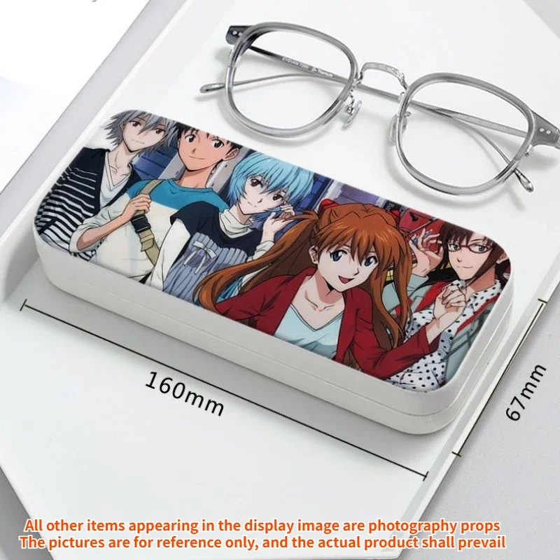 Evangelion Anime EVA Glasses Case for Students Anti Fall and Anti Pressure Double-sided Picture Gift Sunglasses Portable Storage