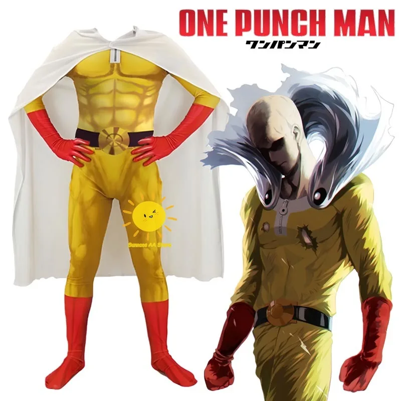 

Аниме Сайтама Косплей One Punch Man Костюмы для косплея Комбинезон с принтом Плащ One Punch Сайтама Костюмы Хэллоуин Карнавал Cos Мужчины