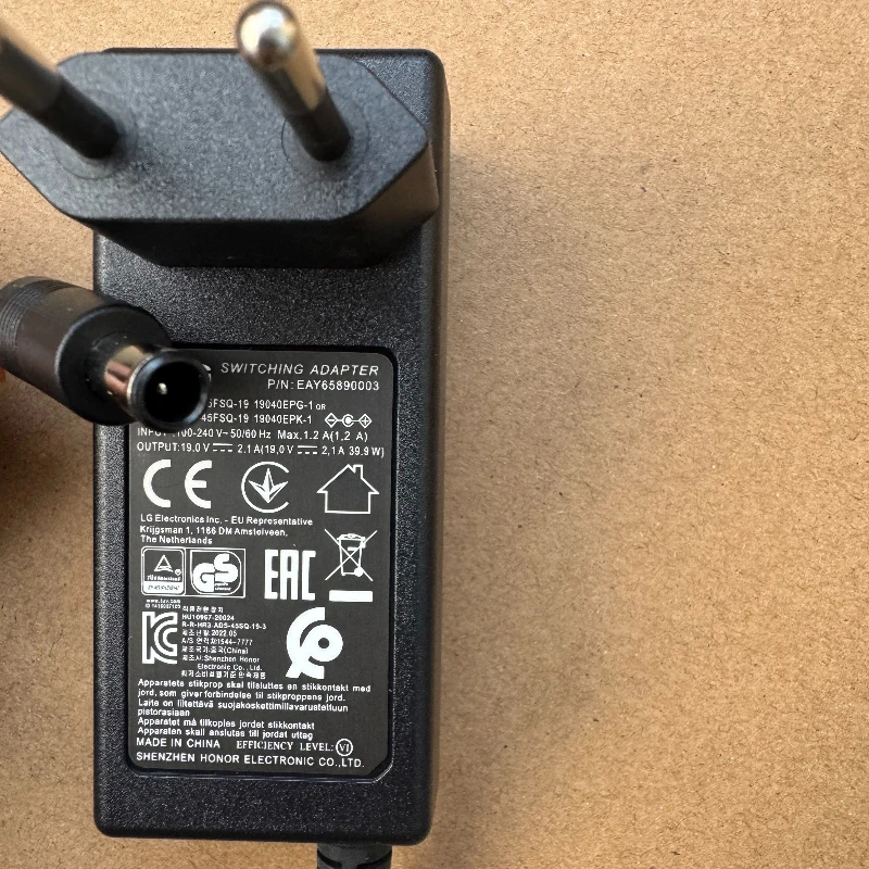 1Pc For Monitor 19V  1.7A 2.1A Eu Standard Power Adapter LCAP16B-E Charging Cable  ADS-45FSG-19