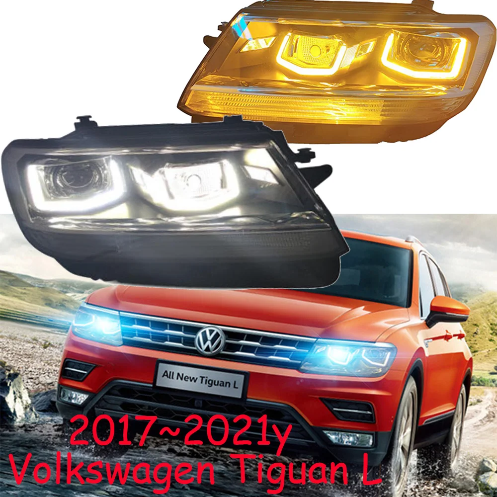 

Стайлинг автомобиля для Volkswagen Tiguan Фара 2017 ~ 2021y ALL IN Светодиодный головной фонарь Светодиодный DRL для VW Tiguan L противотуманный фонарь