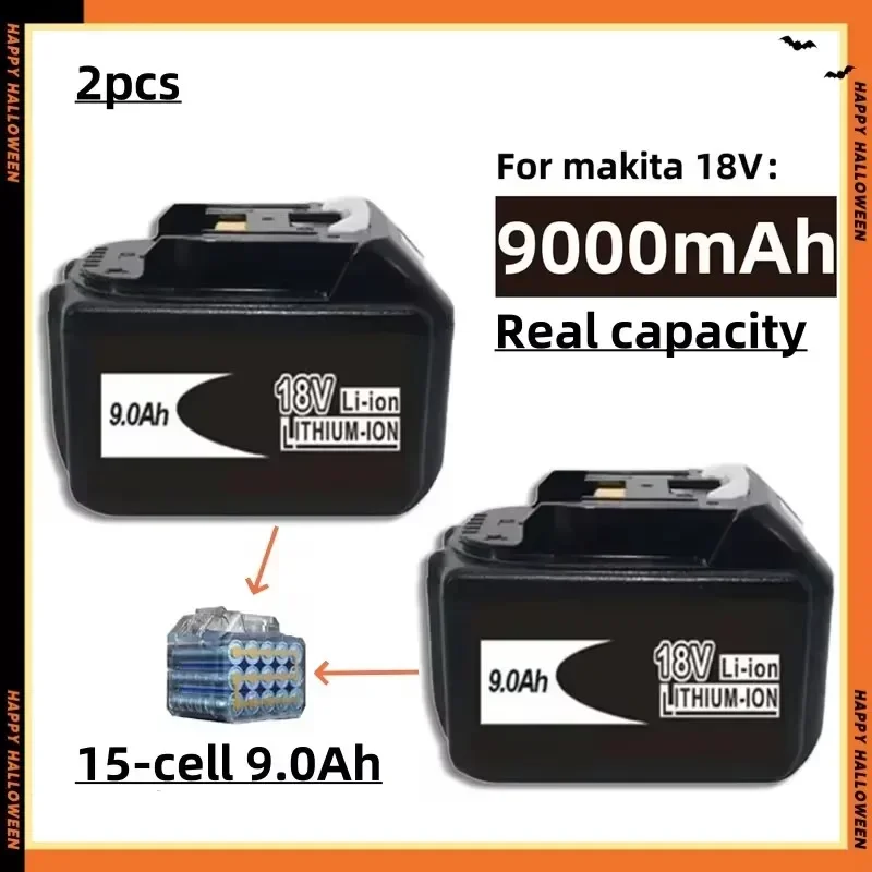 18v Battery for Makita Screwdriver BL1860 BL1850B BL1850 BL1840 BL1830 and 18v Charger Replacement Batteries for Power Tools.