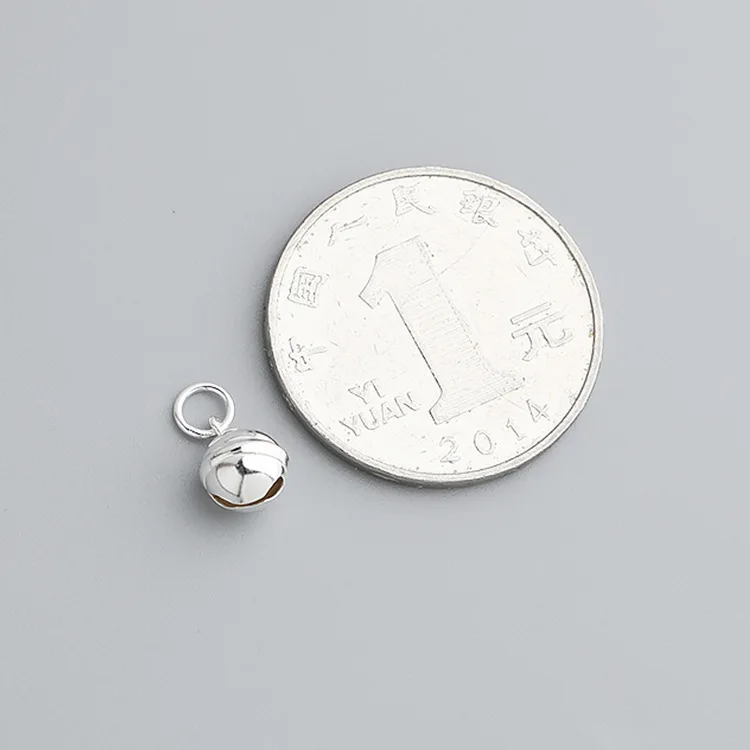 1pc 925 Sterling Silver Ringing Jingle Bells 8.5x6.3mm Adults/Children Decor Silver Charms/Pendants DIY Jewelry Bracelets Bangle