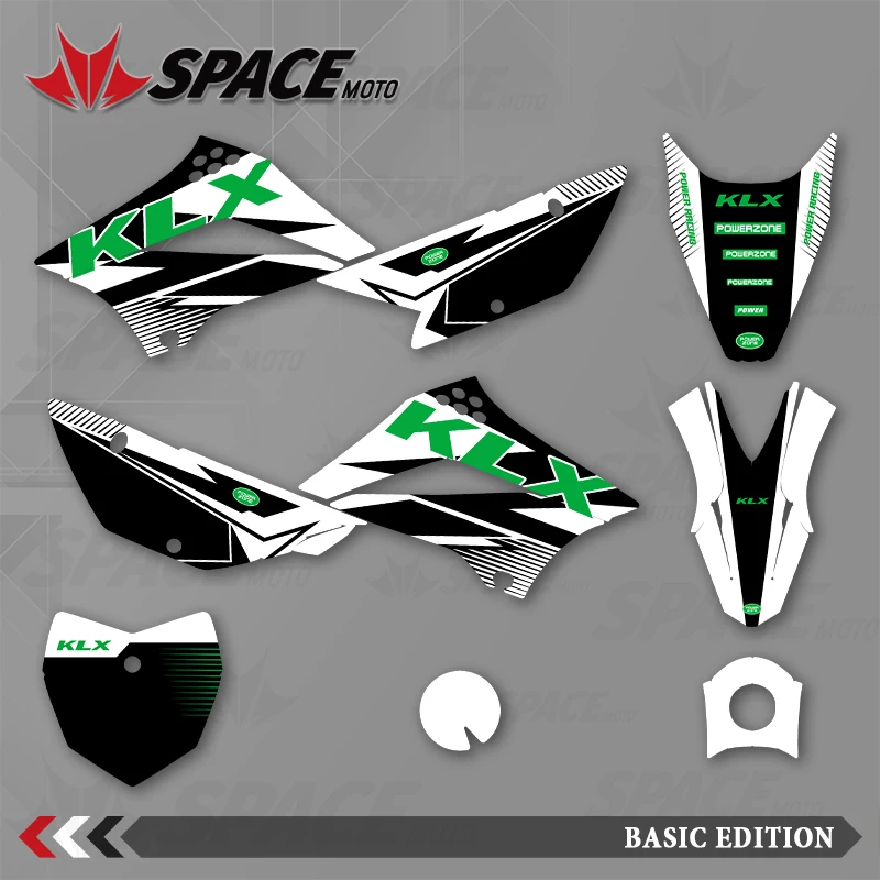 

SPACE MOTO Graphics Background Decals Stickers Motorcycle For KAWASAKI 10-20 KLX110