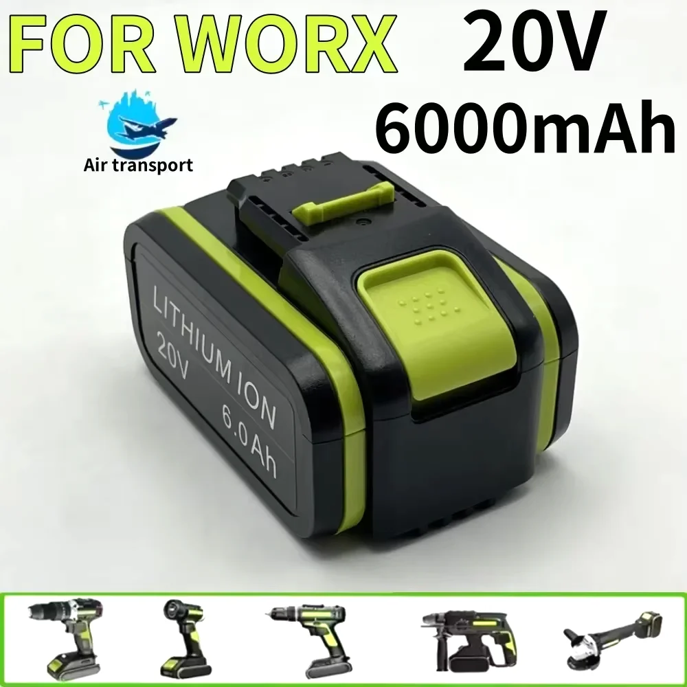 

For WORX high-capacity Lithium-ion Battery WA3551 WA3551.1 WA3553 WA3641 WX373 WX390 Rechargeable Battery 20V 6.0Ah