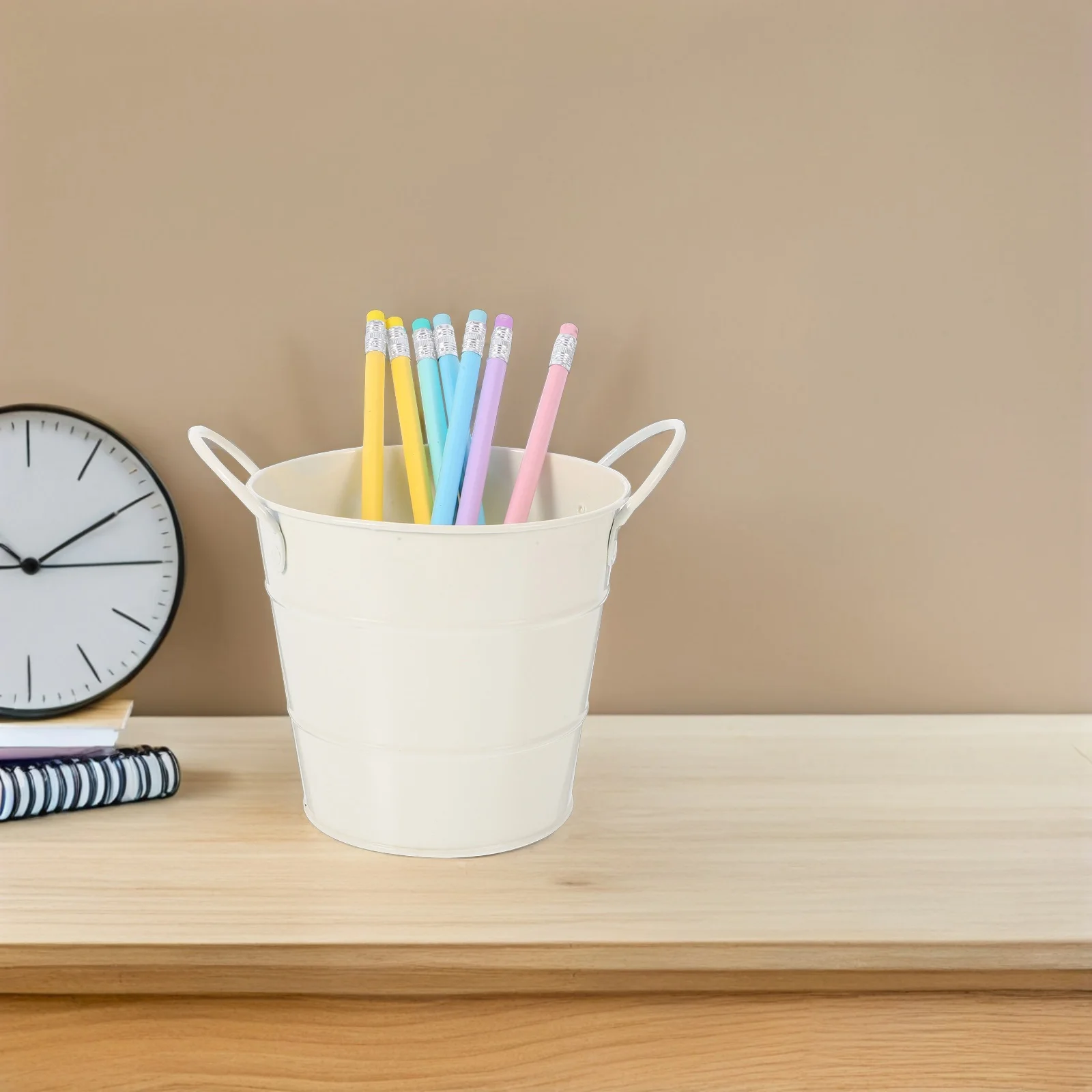 سطح المكتب تخزين دلو سلة المهملات المعدنية لمكتب المنزل المدرسة متعددة الوظائف سلة النفايات الحديدية سلة المهملات الصغيرة ورقة المنظم