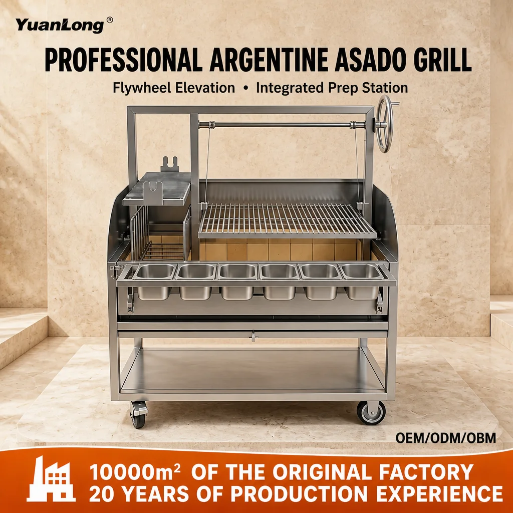 Multi Functional Waterproof Santa Maria Charcoal Grill Stainless Steel with Adjustable Grill