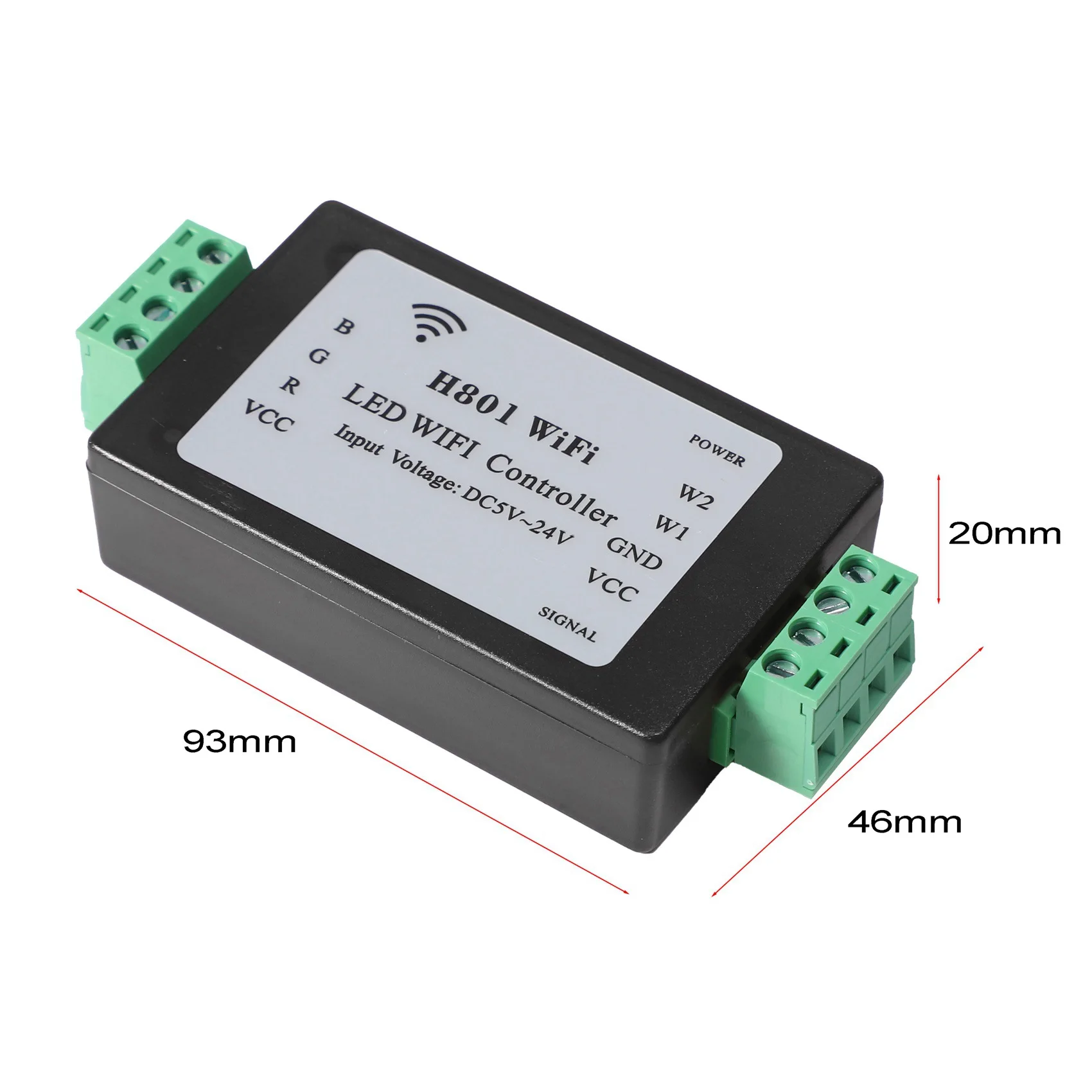 ABSY H801 RGBW LED Pengendali WIFI LED Pengendali RGB Input DC5-24V untuk 5050 2835 3528 SMD Pita Lampu Strip LED