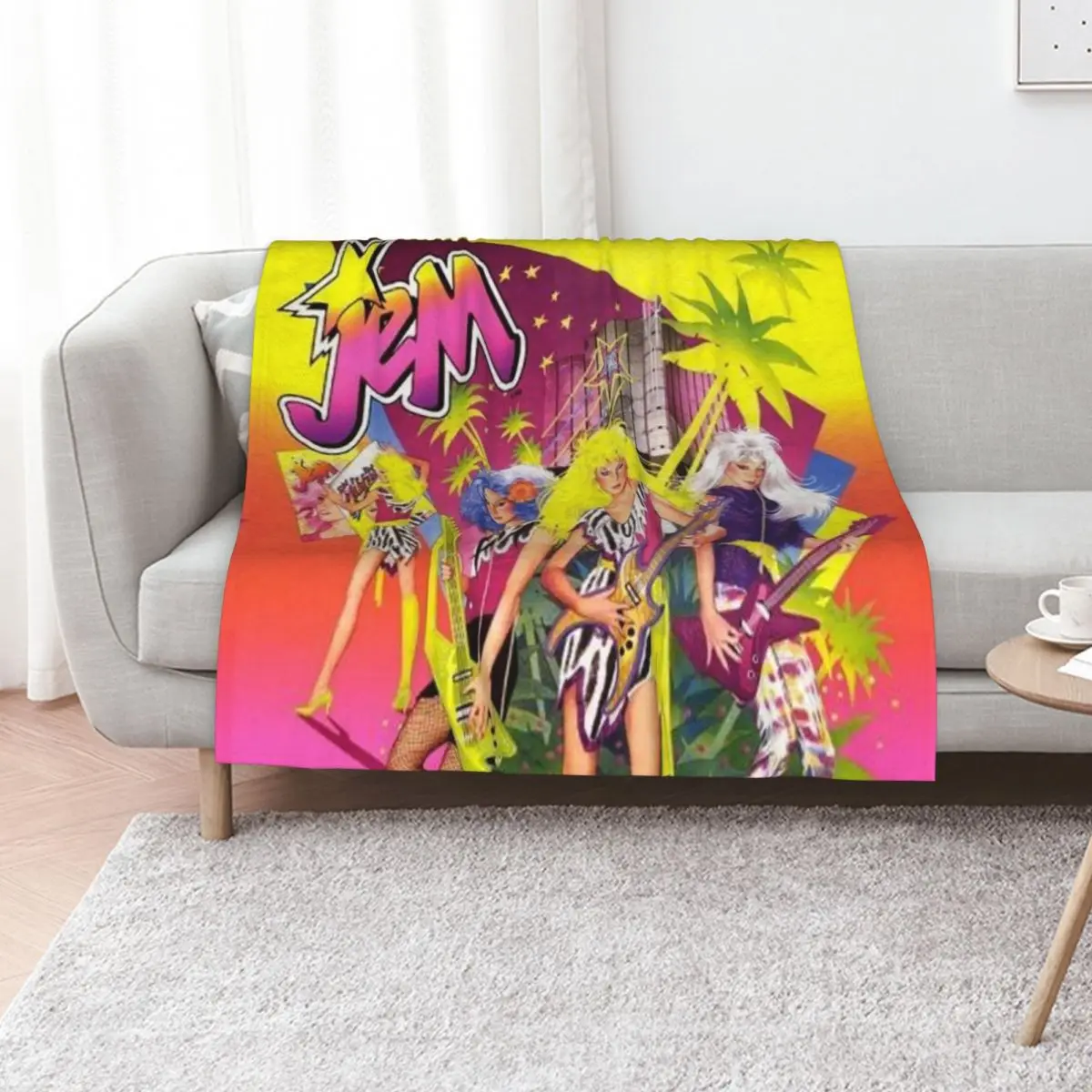 Jem and the holograms Throw Blanket blankets ands Plaid Flannels Bed Fashionable Beach Furrys Blankets