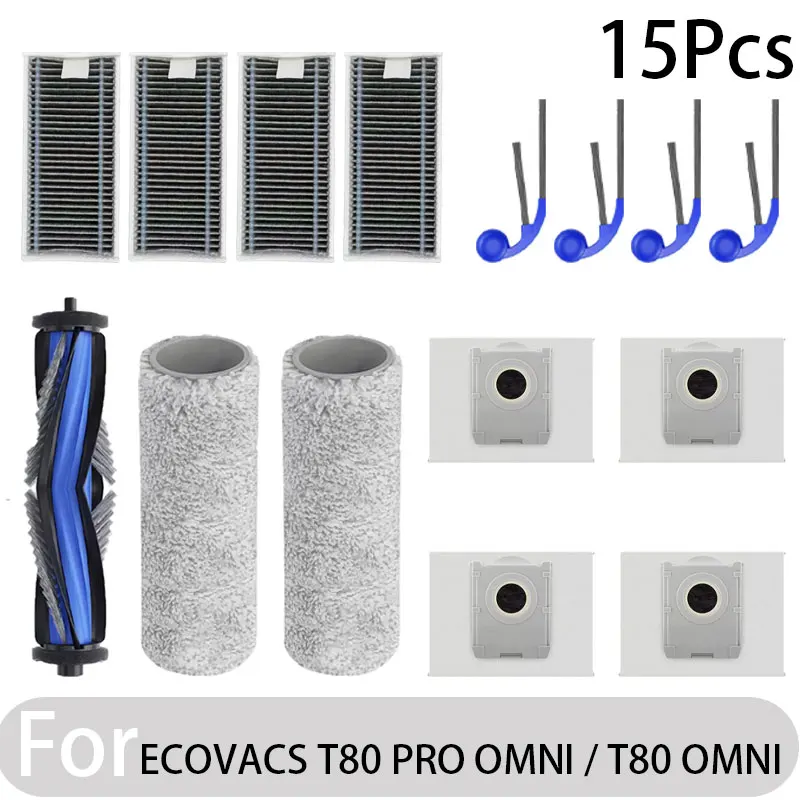 ECOVACS T80 PRO OMNI / T80 OMNI Stofzuigers Reiniger Hoofdrol Mop Doek Zijborstel Stofzak HEPA-filter Vervangingsaccessoires