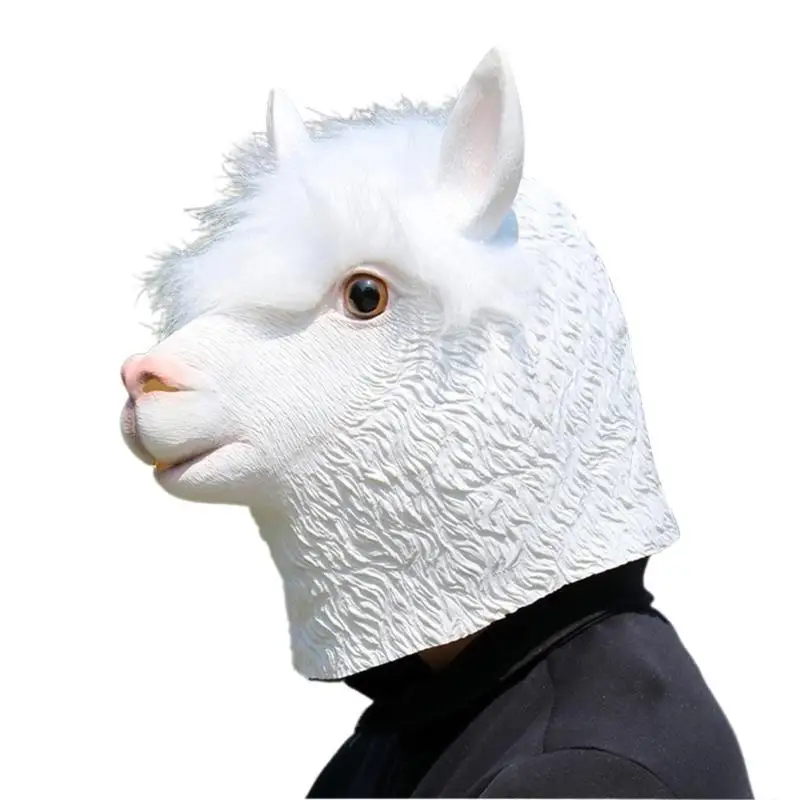 

R1WE Halloween Sheep Shop Up Mask Full Head Animal Cosplay Mas