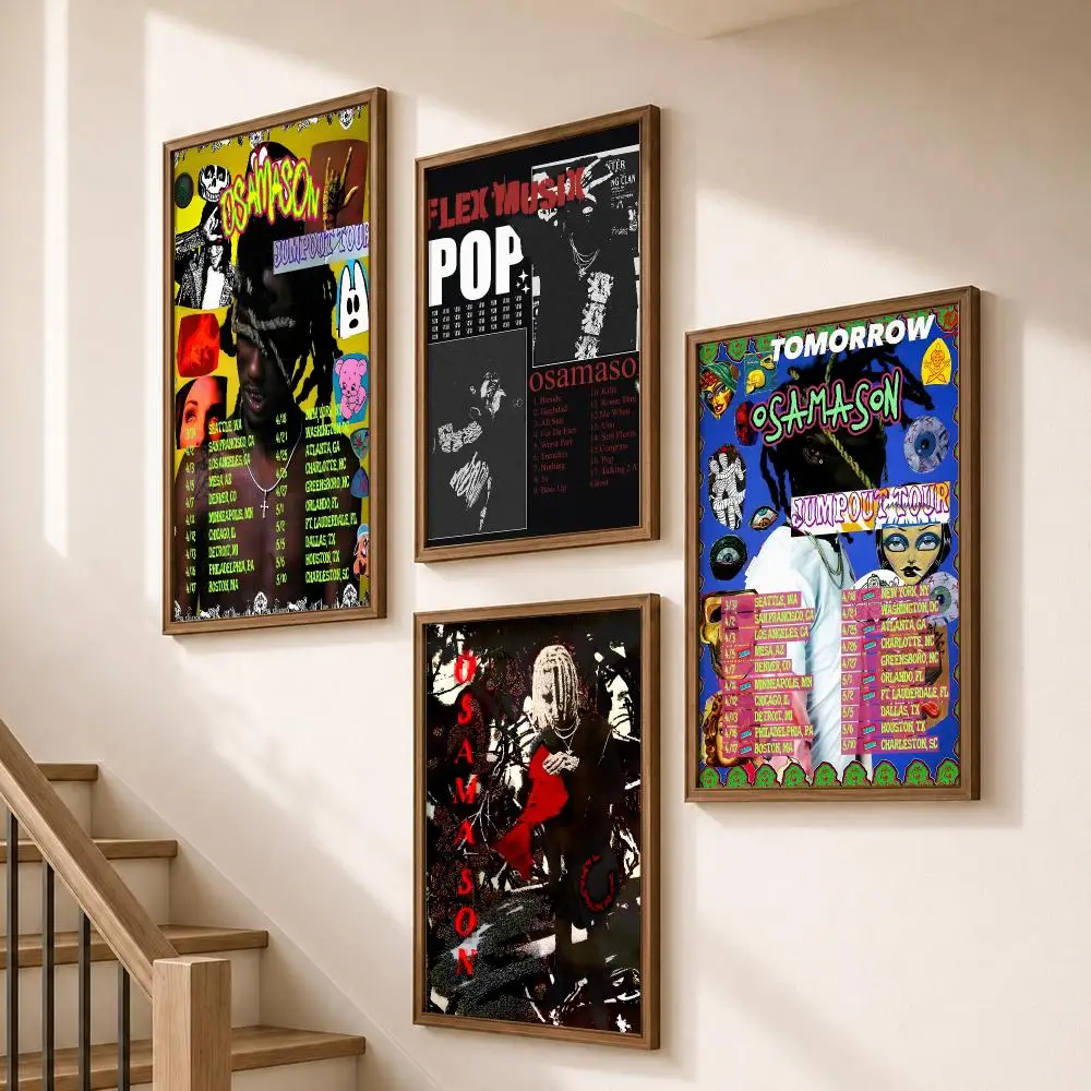 Rapper OsamaSon Underground Trap Art Poster HD Self Adhesive Wall Decor for Bedroom Dorm Room Office Gaming Room Gift