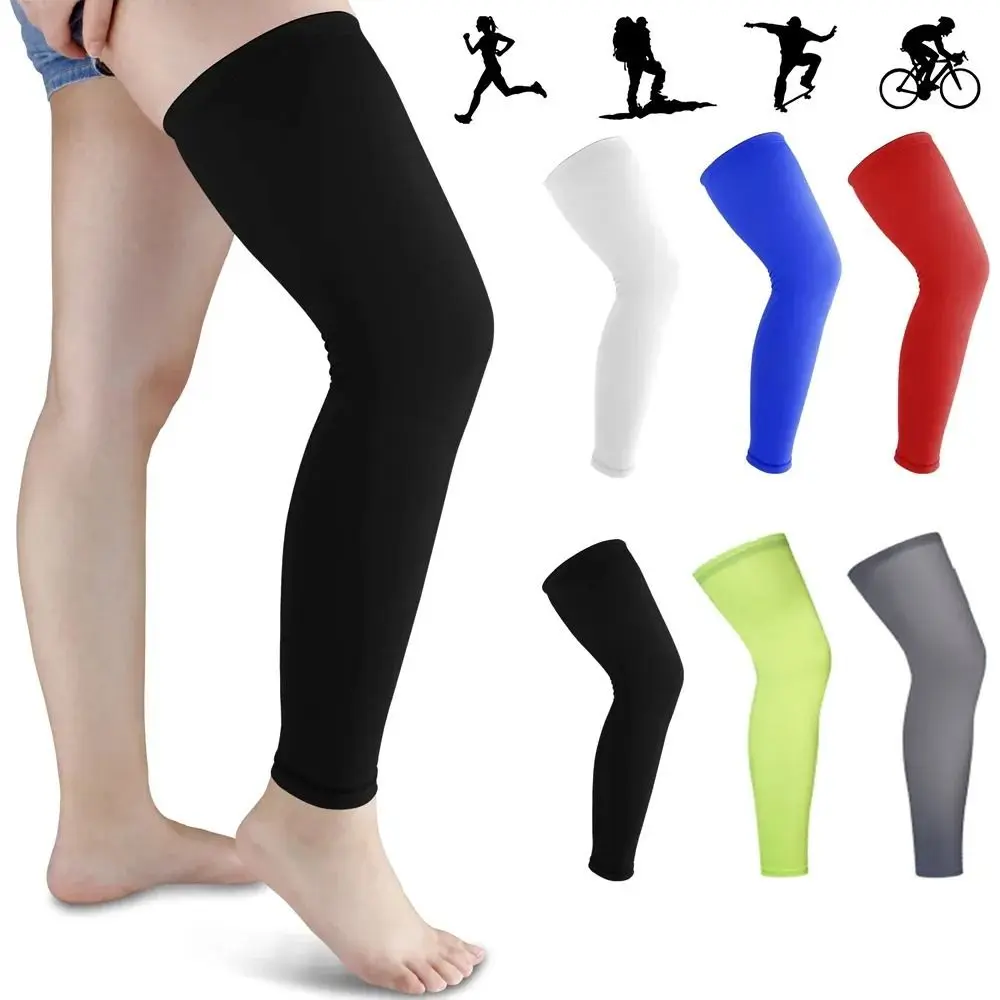 Knee Calf Sleeves Full Leg Sleeves Sweat Wicking Breathable Long Compression Leg Sleeve UV Sun Lycra Compression Leg Warmers