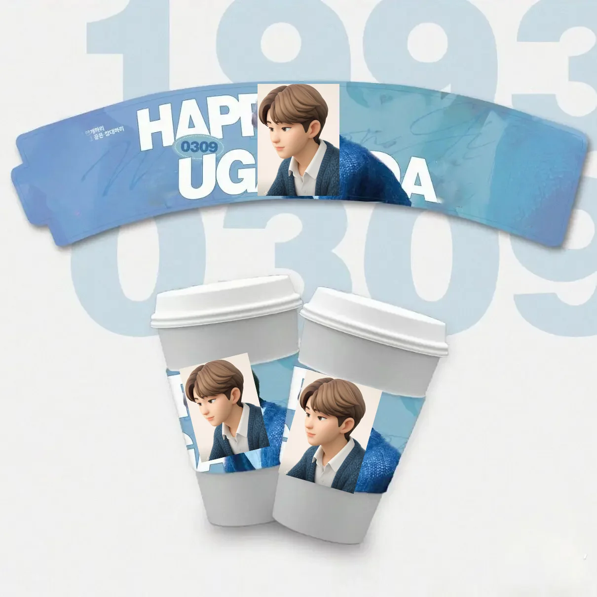 Hot Sale Customized Paper Cupsleeve Cover Logo Kpop Idol Birthday Gifts