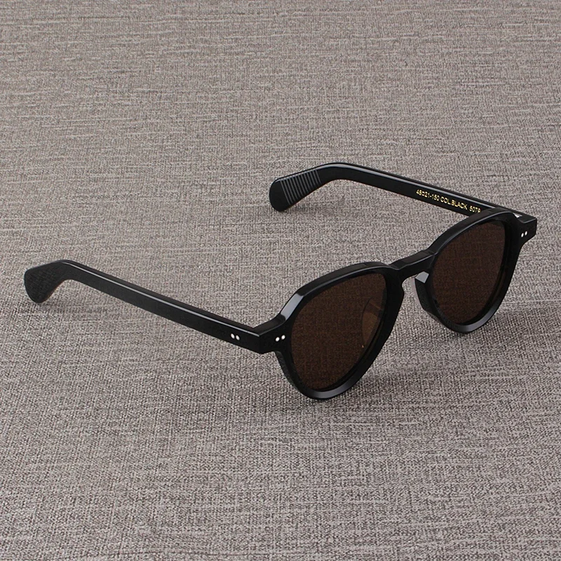 New Men Women Black Polarized Sunglasses Fashion Retro High Quality Acetate Elliptical Design Outdoor Travel Driving SUN GLASSES