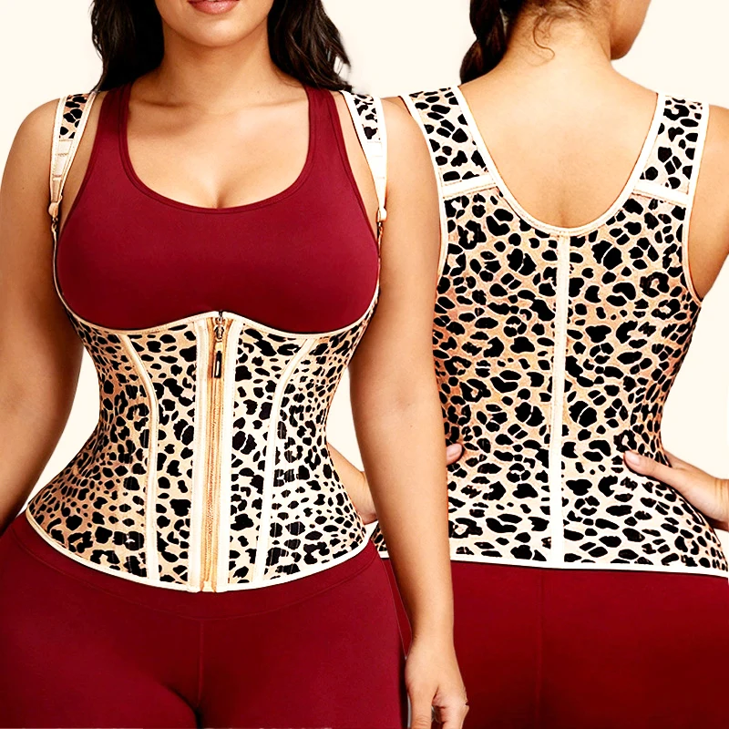 

AfruliA Leopard Sprots Vest Fajas Colombian Girdle High Compression Waist Trainer Corset Flat Tummy Trimmer Slimming Body Shaper