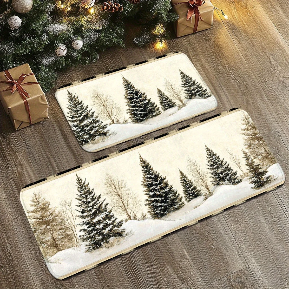 겨울 눈 덮인 사냥꾼 오두막 소나무 크리스마스 도어매트 - Hunting Outdoor Christmas Decorations 리뷰 및 가격