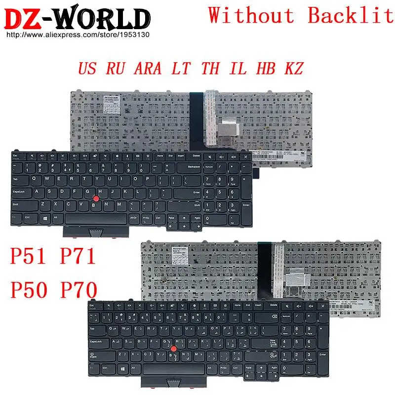 Keyboard for Lenovo Thinkpad P51 P71 P50 P70 Laptop US RU ARA LT TH IL HB KZ 01ER951 01ER974 01ER956 01ER990 01ER985 01ER965