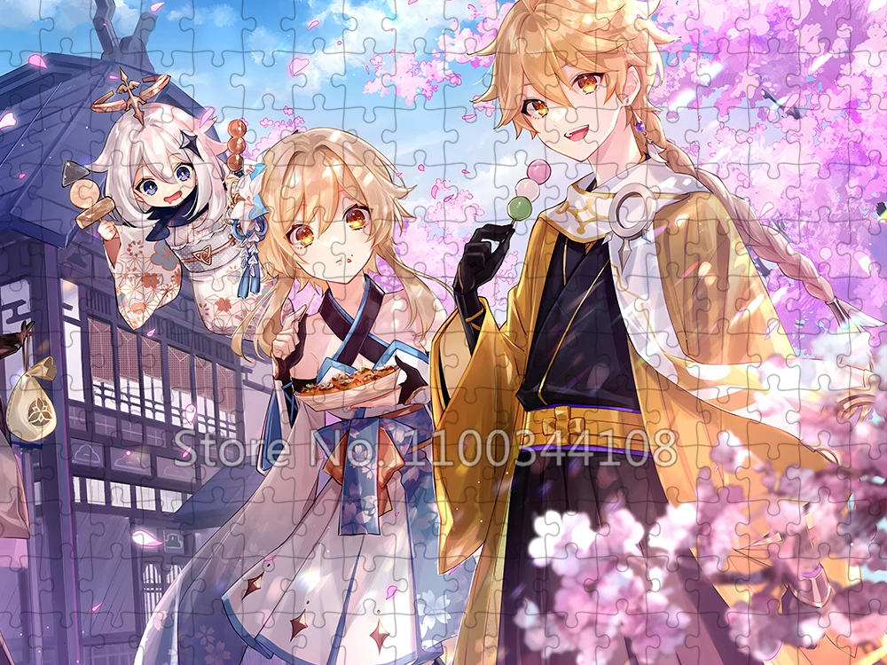 Genshin Impact Puzzle Anime Spiel 300/500/1000 Teile Puzzle Kinder Lernspielzeug Erwachsene Freizeitspiele Sammlungen