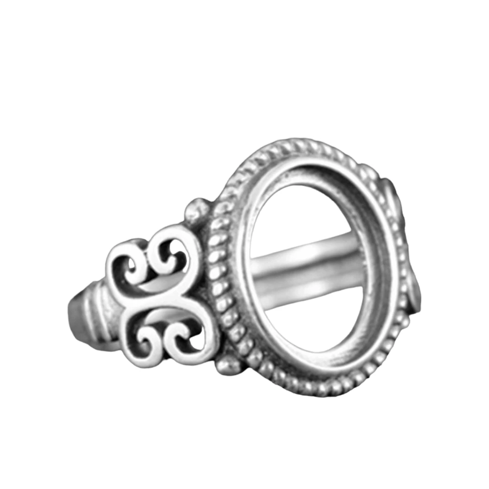 

Ring Setting (10x12mm Oval Blank) Adjustable Thai Sterling Silver Ring Base Oval Cabochon Ring Blank