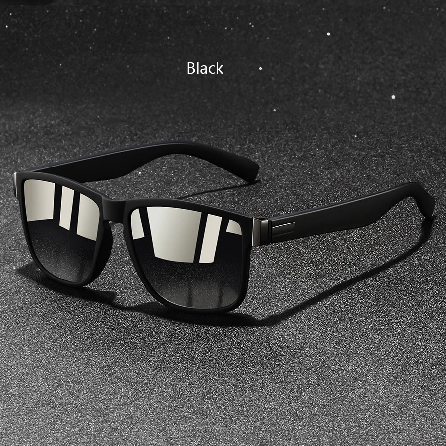 Modische Quadratische Sonnenbrille für Männer und Frauen, Farbenfrohe Trendige Leichte Outdoor-Brille zum Fahren und Angeln – Detail 4