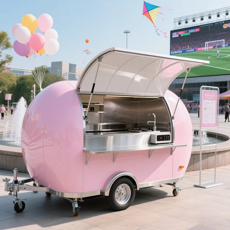 Customizable Stainless Steel Mobile Dining Car with Serving Window