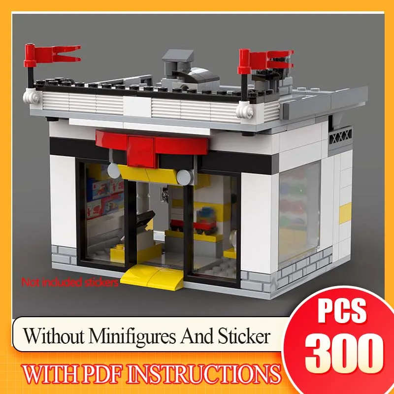 300 pçs novo diy moc blocos de construção loja vista rua brinquedos blocos de construção casa kit meninas tijolos filme modelo crianças brinquedo